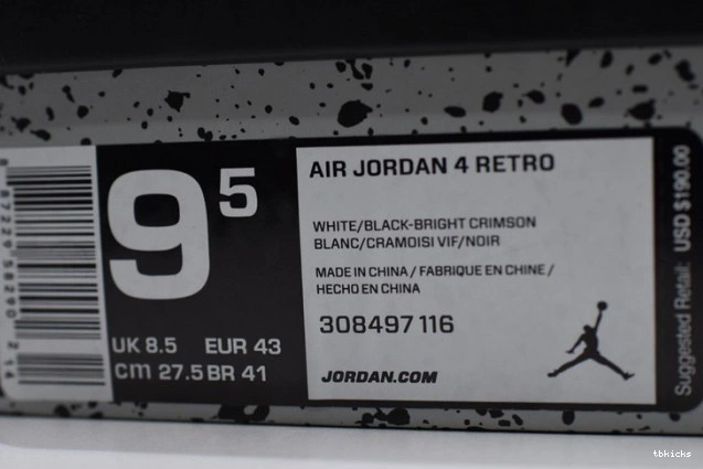 Reps TB 308497-116 Jordan Lava Retro 4 Air Hot 0727